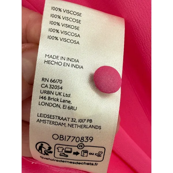 NWT Anthropologie‎ Womens Long Sleeve Sheer Tunic Dress Pink Bell Sleeve Size XL - Image 12