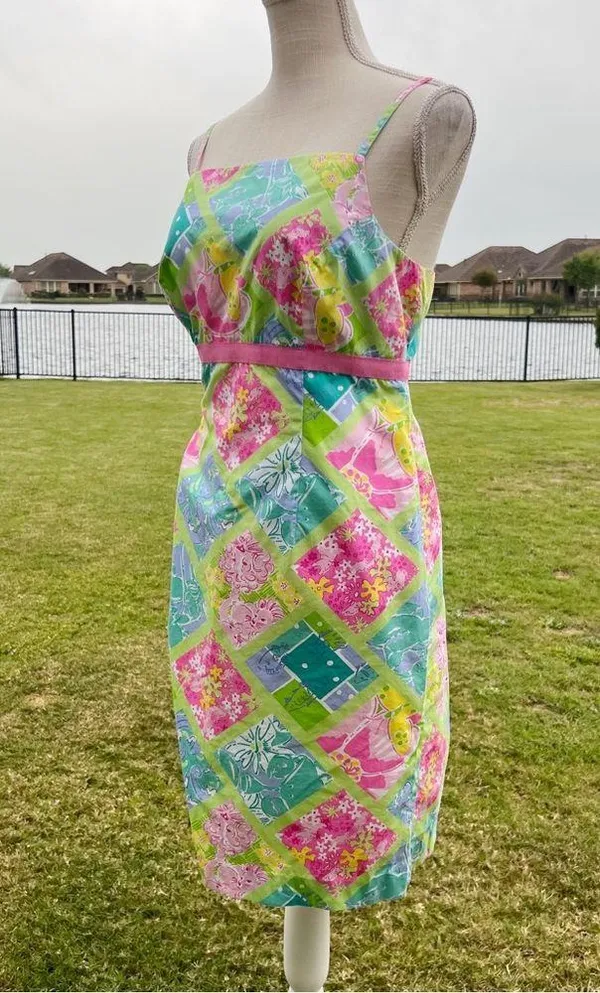 Vintage Lilly Pulitzer Spaghetti Strap Multicolor Dress - Image 5