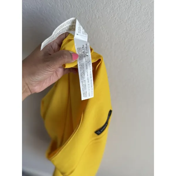 ZARA Women's Open Back Yellow Ruffle Cape‎ Mini Dress Size Small Modest - Image 12
