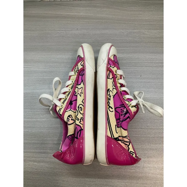 Coach Barrett Poppy Love Designer Fuchsia Pink Patent Leather Trim - Image 10