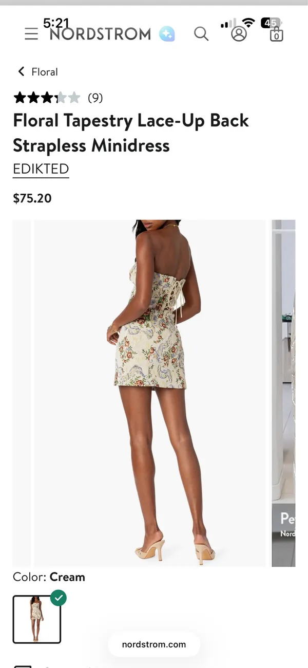 Edikted Floral Tapestry Mini Dress Lace-Up - Image 2