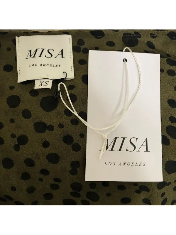 Misa LosAngeles Dress chiffon Green Dot Ruffle whimsigoth fairy festival boho XS - Image 9