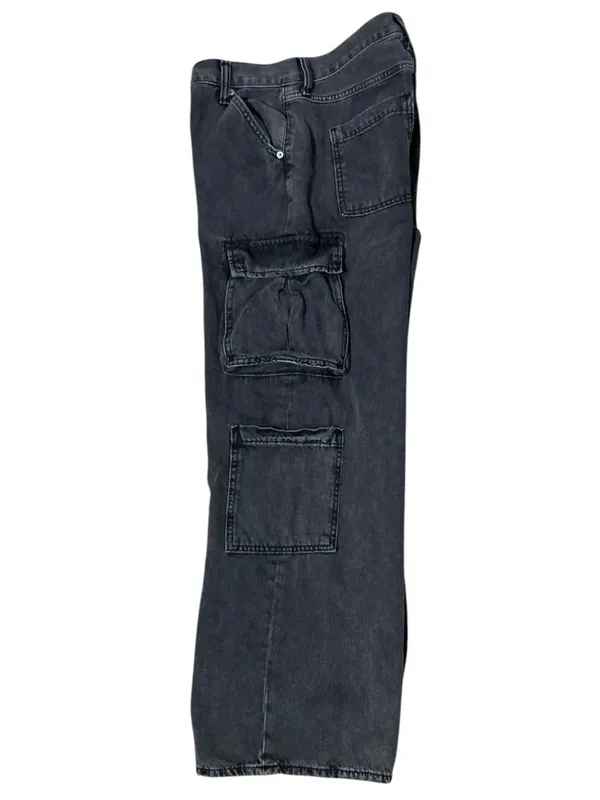 OLD NAVY Mid Rise Baggy Wide Leg Jeans 2 Black Wash EUC - Image 8