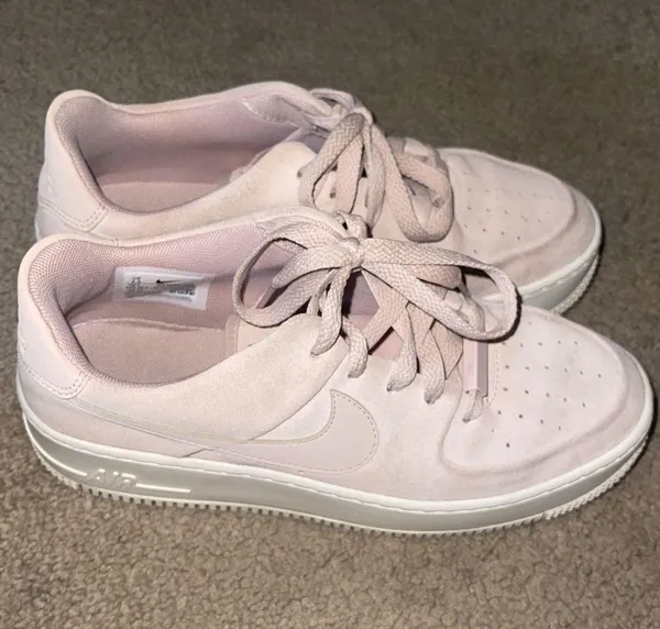 Nike Pink Suede Air Force 1s - Image 4