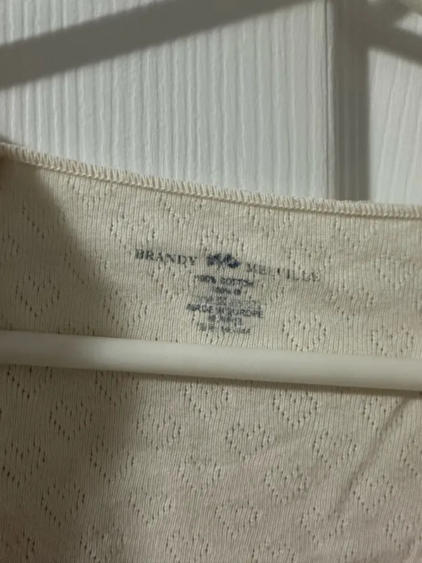 Brandy Melville Heart Eyelet Long Sleeve - Image 4
