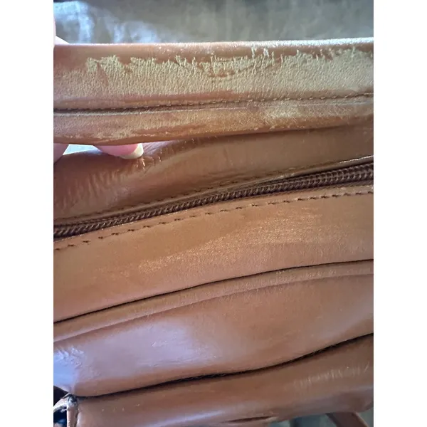 Frye Carmel Brown Genuine Leather Boho Satchel Small Anti Theft Crossbody Bag - Image 12