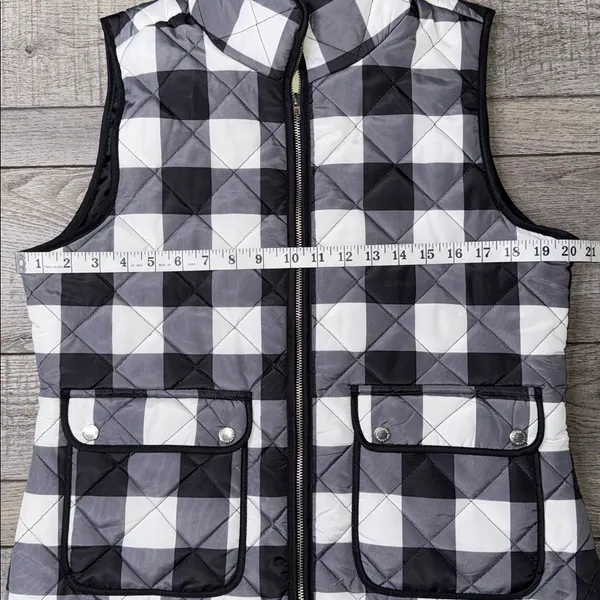 Aspen Quilted Puffer Checkered Vest Black Size L - Image 3