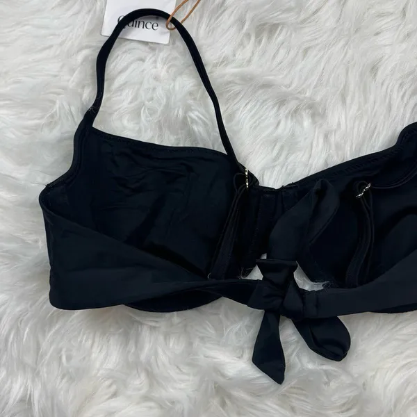 Quince Italian Demi Bikini Top Black Size Medium - Image 6
