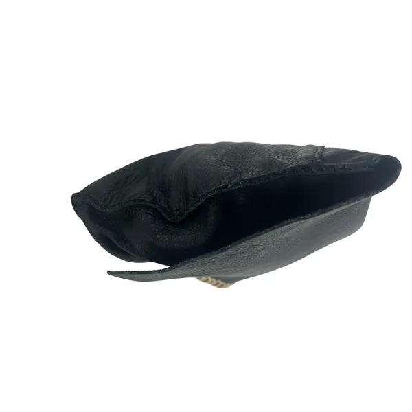 Anthropologie Black Leather Foldover‎ Clutch Bag - Image 12