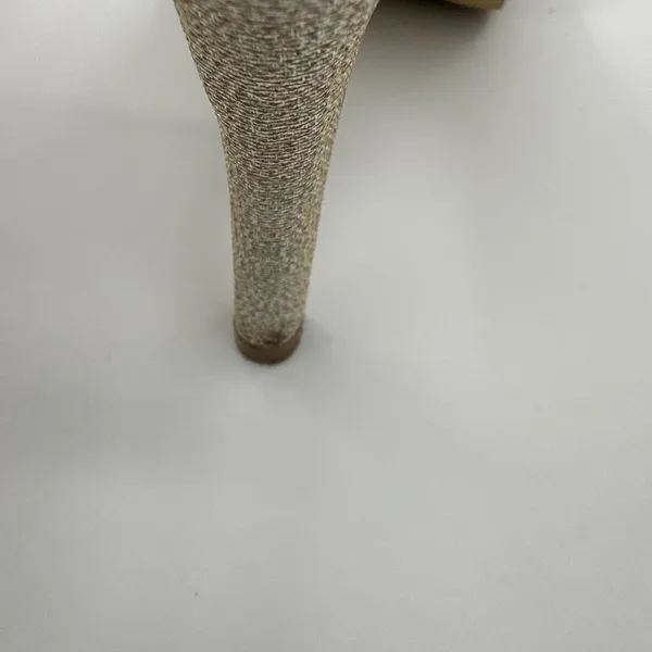 Badgley Mischka American Glamour Strappy Gold Rhinestone Embellished Heels Sz 10 - Image 6