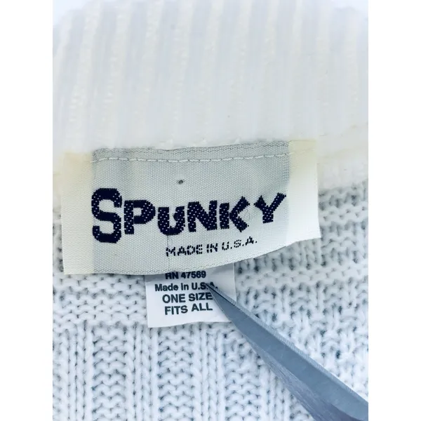 Vintage 80s Spunky Textured Knit Sweater Cream Made in USA Oversized One Size - Image 5