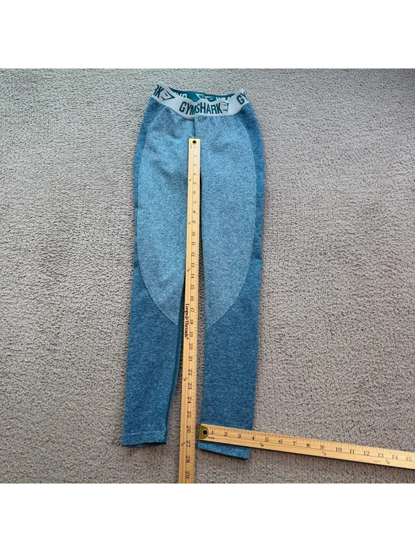 Gymshark Flex Seamless Blue Marl Contour Workout Leggings XS Dry Gym Womens - Image 2