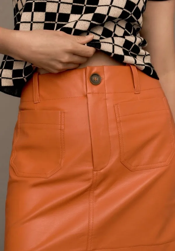 Maeve The Colette Faux Leather Mini Skirt, Size XS - Image 3
