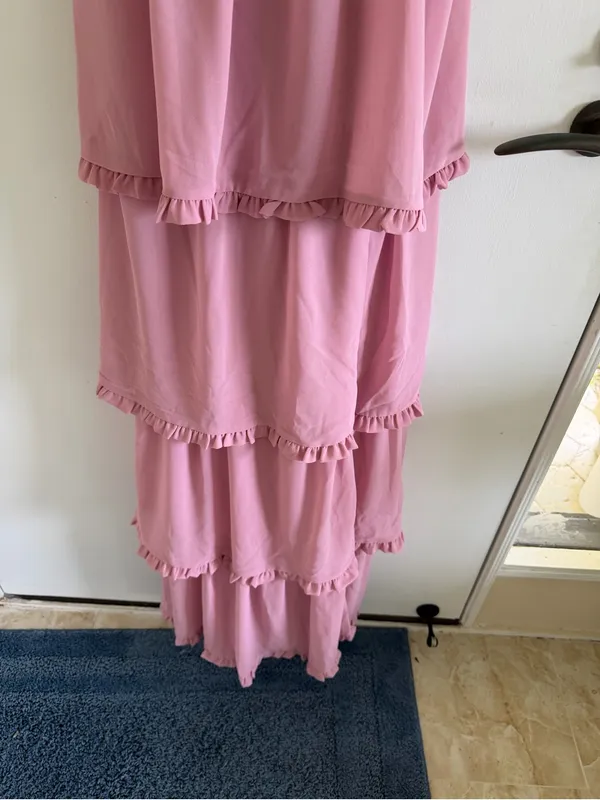 Lulus Pink Bustier Lace-Up Maxi Dress NEW NWT event tiered homecoming - Image 7