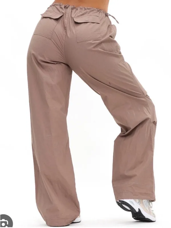 Buffbunny Adventure Cargo Pant Women's Brown Parachute Oversize XL Drawstring - Image 3