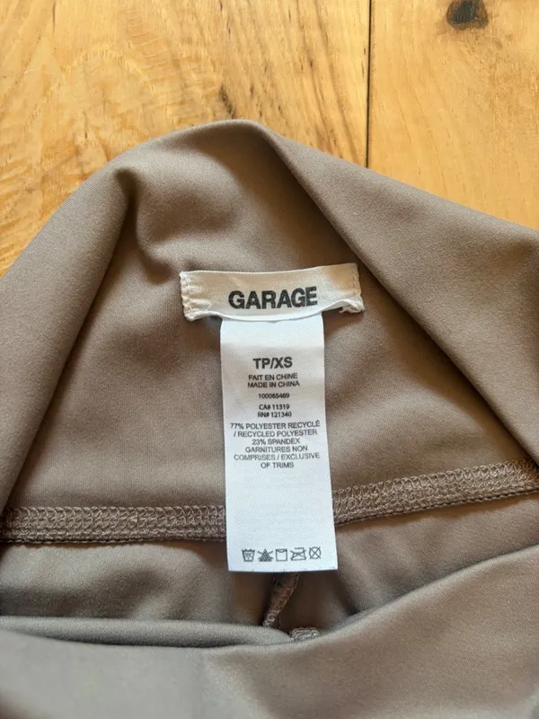 Garage Taupe Brown High Waisted Active Biker Shorts 7" Inseam XS - Image 2