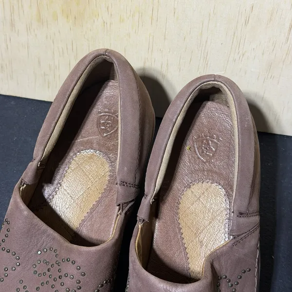 Ariat Women's‎ Strathmore brown leather clogs Size 10 Floral - Image 6