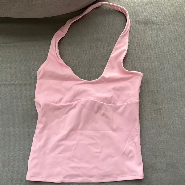 ALO Softsculpt Precision Halter Tank Pink Marshmallow S - Image 2
