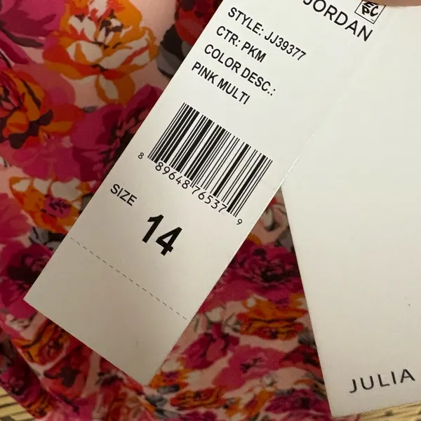 Julia Jordan Pink Floral Cutout Back Midi Dress Size 14‎ - Image 10