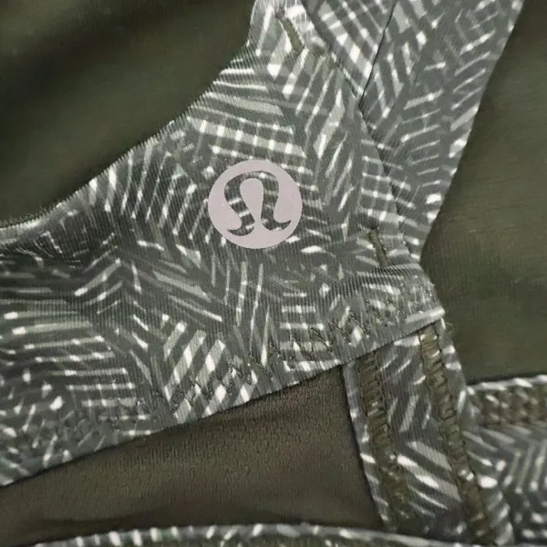 Lululemon Run Stuff Your Bra Womens Size 4 Green Stash Pockets Jazzy White Gator - Image 10