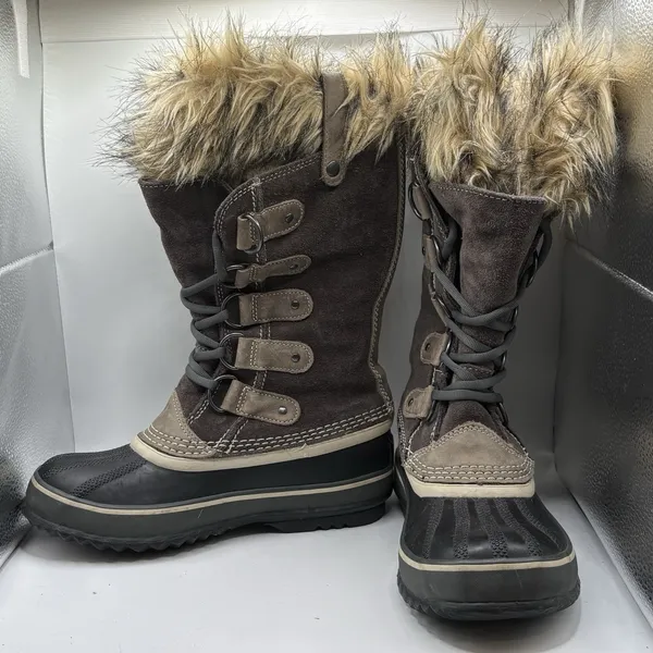 Sorel Joan of Arctic Winter Snow Boots Womens Size 6 Tall Waterproof Faux Fur - Image 5