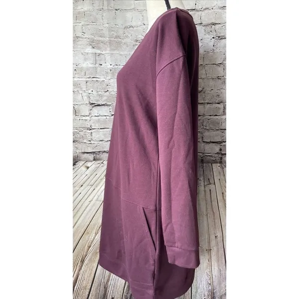 Merrell Womens Dress‎ M Long Sleeve Pull Over Casual Burgundy Minimal - Image 2