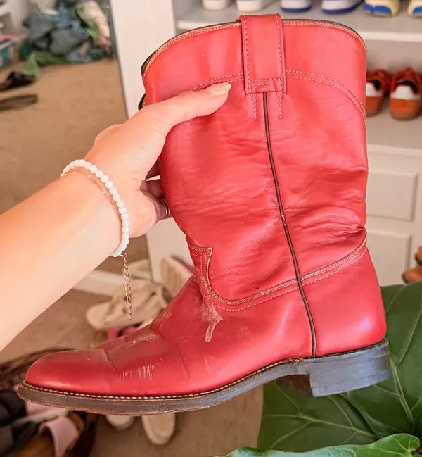 Vintage Charm red leather boots - Image 4