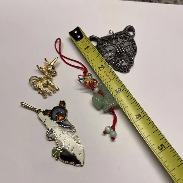 Lot Of 4 Animal Costume Pendants / Charms Variety Cat, Koala, Donkey, Rooster - Image 8