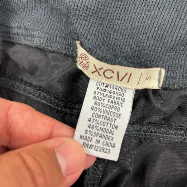 XCVI Pants Womens S Black Jogger Elastic Waist Zip Pockets Cuffed Stretch Twill - Image 6