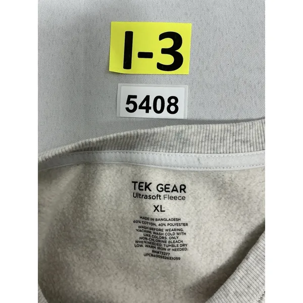 Womans Tek Gear Ultra Soft Pullover Fleece Sweatshirt XL Gray Crew Neck - Image 3