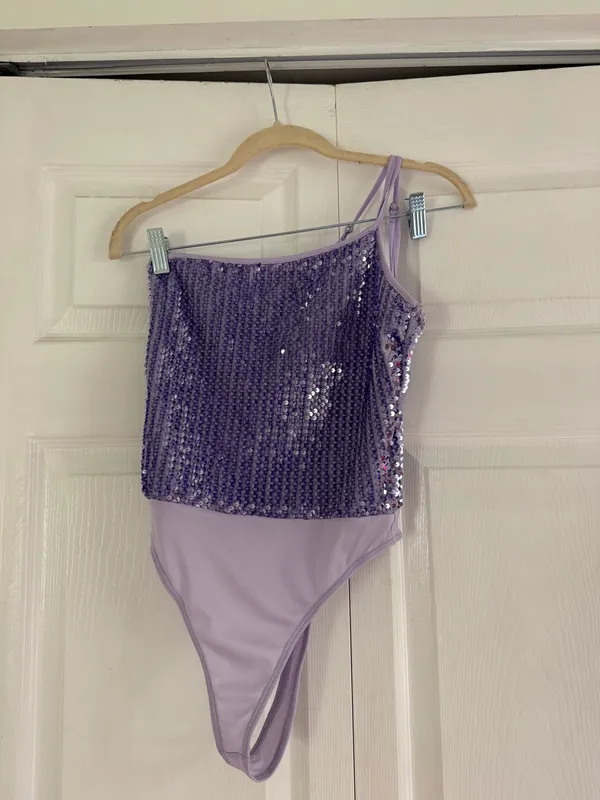 Lucy in the Sky Bodysuit Sequin Purple - Image 2