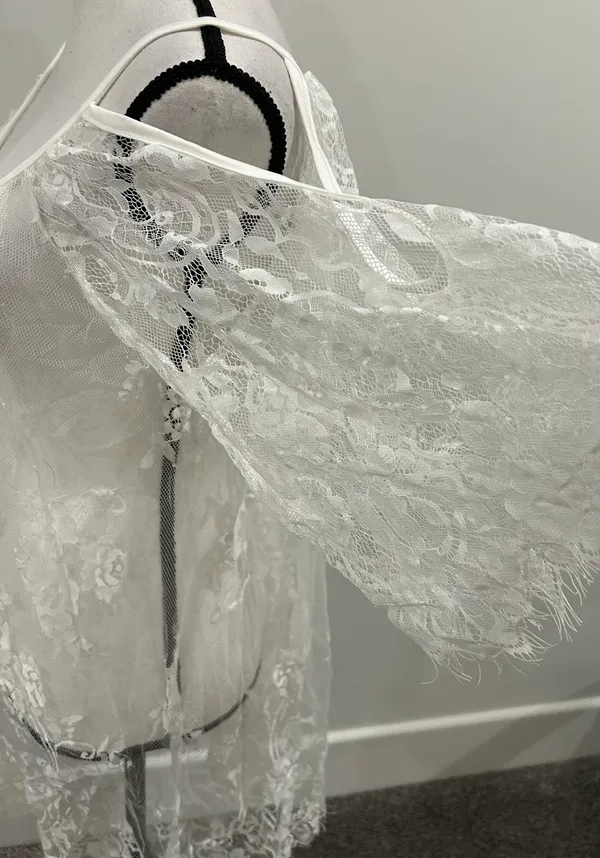 Lace Cover Shirt White Size XXL - Image 4