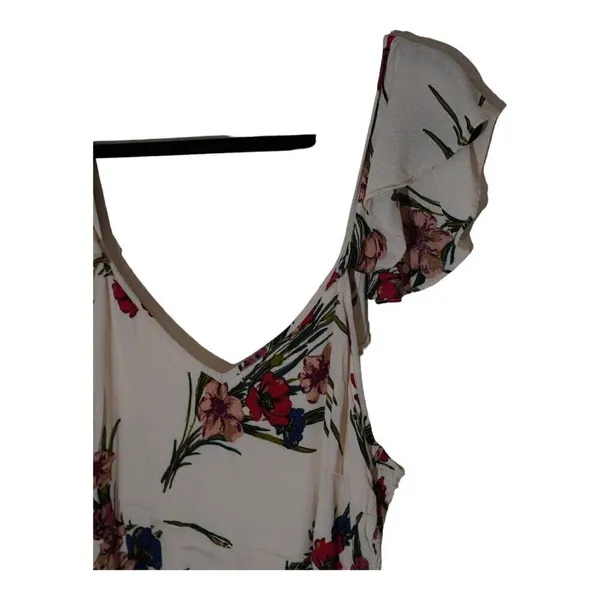 Lulus Floral Flutter Sleeve‎ Midi Dress Women XL Pink Flowy Romantic Boho - Image 8