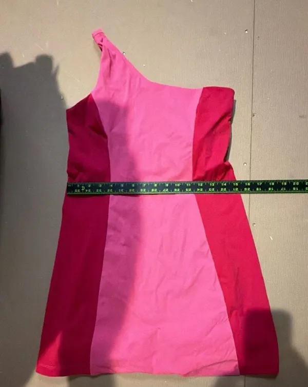 Outdoor Voices One Shoulder Dress Azalea Ruby Color Block Medium - Image 3