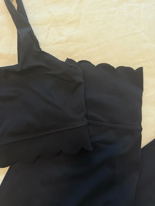 JoyLab Black Scalloped Workout Set  - Image 2
