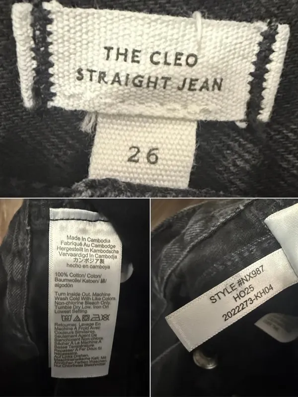Madewell The Cleo Straight Jeans 26 Fits 28x29 Black Rinse $148 - Image 9