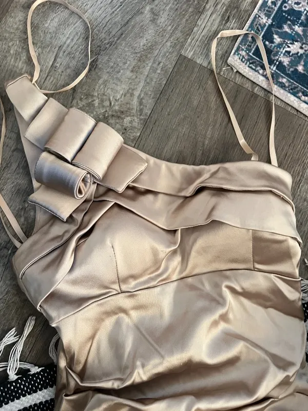 Cache gold one‎ shoulder dress size 2 - Image 6
