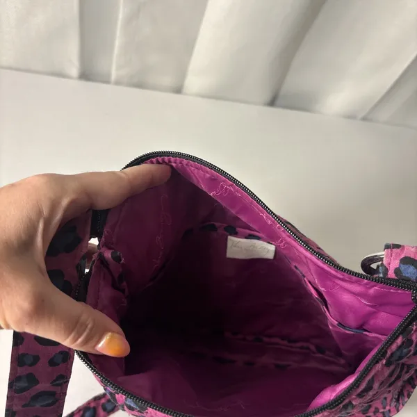 Vera Bradley Purple Cheetah Print Hipster Quilted‎ Shoulder Crossbody Bag - Image 10