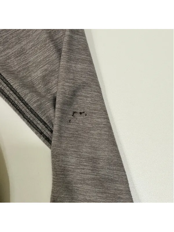 Lululemon Women’s Size 8 Long Sleeve Athletic Top Gray Black b13 - Image 6