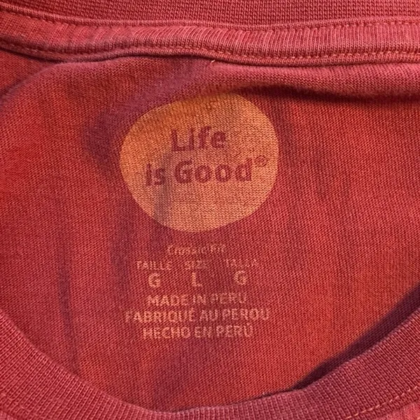 Life is Good Unisex L Long Sleeved Tee T Shirt Classic Fit Give Peace A Chance - Image 3