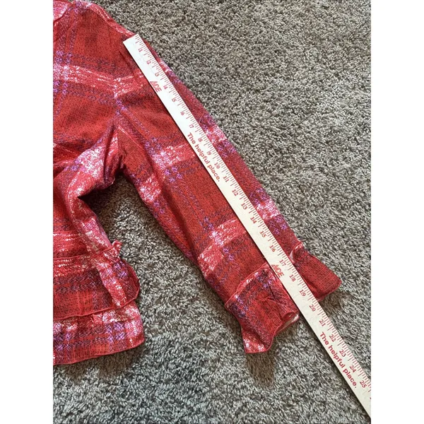 Go Fish Clothing & Jewelry Co. Red & Pink Plaid Jacket‎ Large NWT Coastal - Image 7