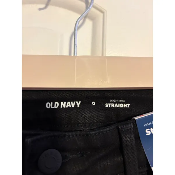 Old Navy Womens High Rise Straight Leg Jeans Black Size 0 NWT‎ 734893-00-1 - Image 3