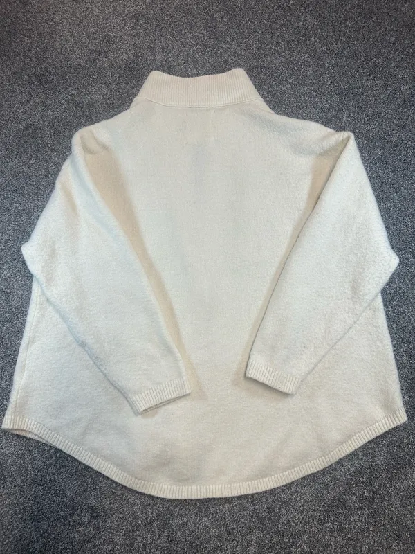 Aerie Cream Cozy Knit Shirt Jacket Button Front Women’s M - Image 4