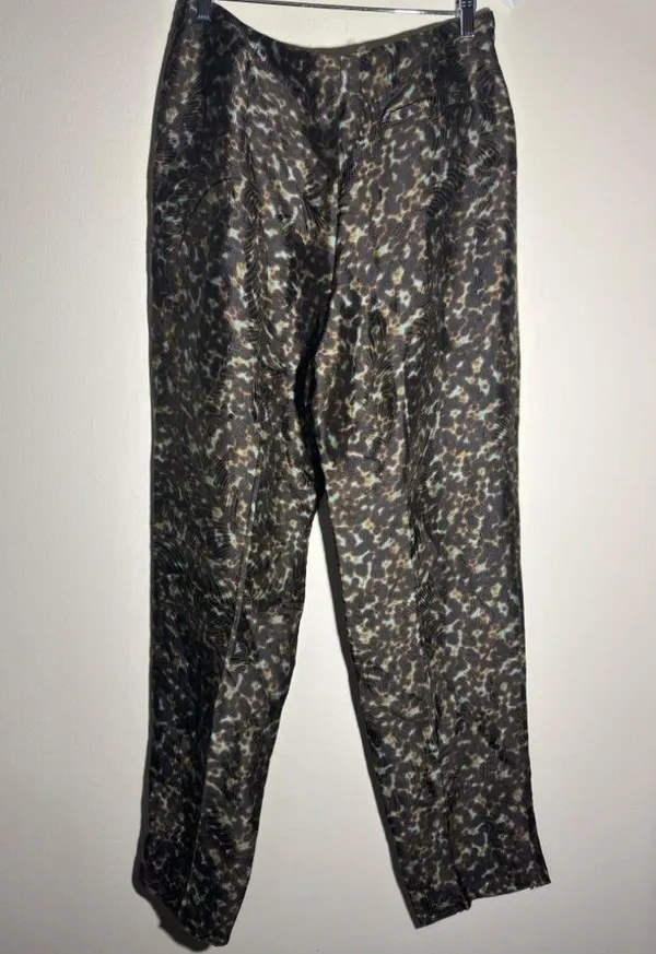 GIORGIO ARMANI Silk Blend Leopard Dress Pants - Image 3