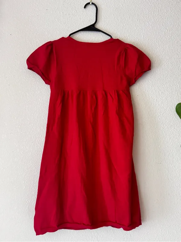 Women’s Red Square-Neck Short Sleeve Tunic - Image 2