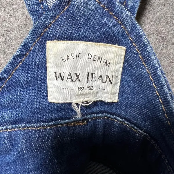 Wax Jean Distressed Denim Overalls Medium‎ Wash Skinny Leg Blue M - Image 7