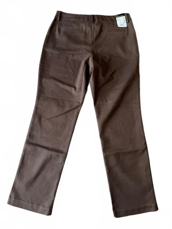 Lee NEW Women's Casual Dress Pants Size 12 Relaxed Fit Brown Herringbone City - Image 3