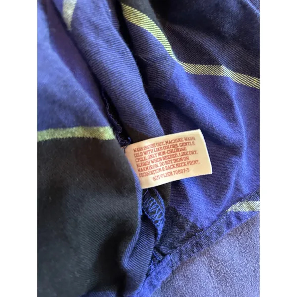 Arizona Jean Co Blue Black Plaid Sequin Back Button Down Flannel Shirt Large - Image 11