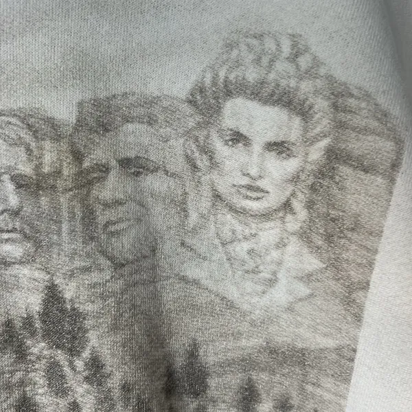 Vtg 90s Girl Power Feminist Mount Rushmore Graphic Sweatshirt - Size M ! - Image 3