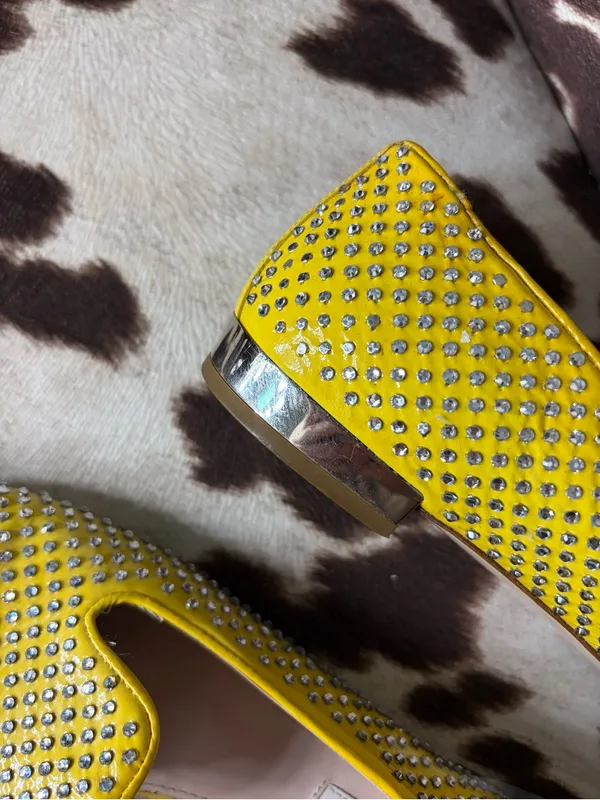 Miu Miu Yellow Crystal-Embellished Women's Loafers - Image 7